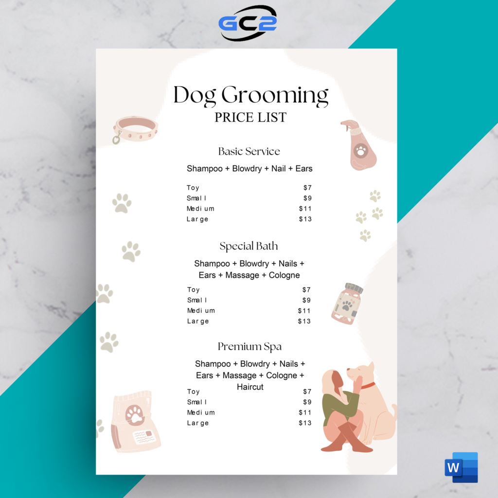 dog-grooming-price-list-template-templates