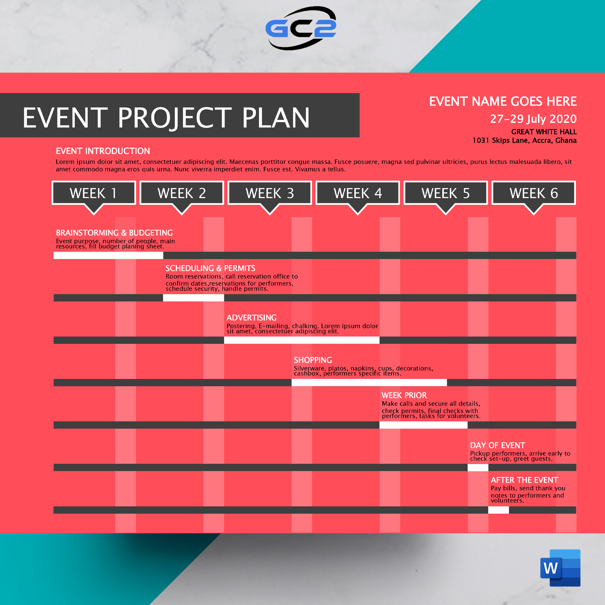 Event Project Plan Template Templates